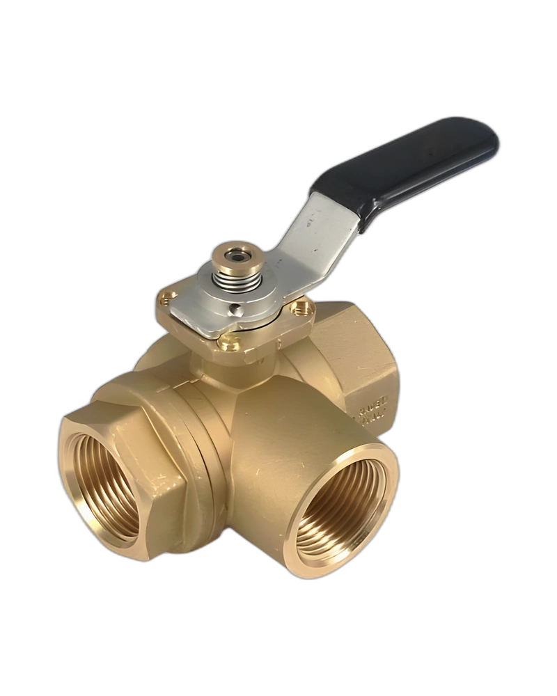 s.7341L NPT 3-way, lever, 4 seats, T-port Ball Valve