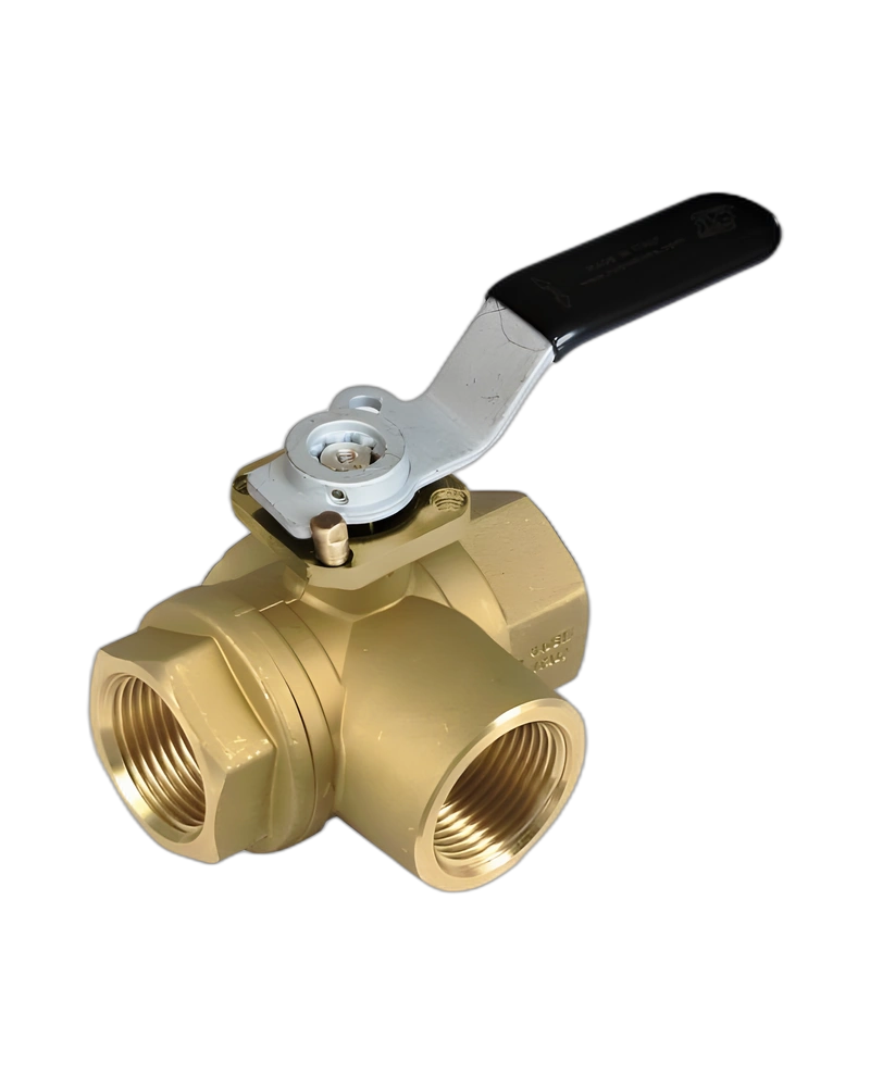 s.7641L NPT 3-way, lever, 2 seats, L-port (diverting) Ball Valve
