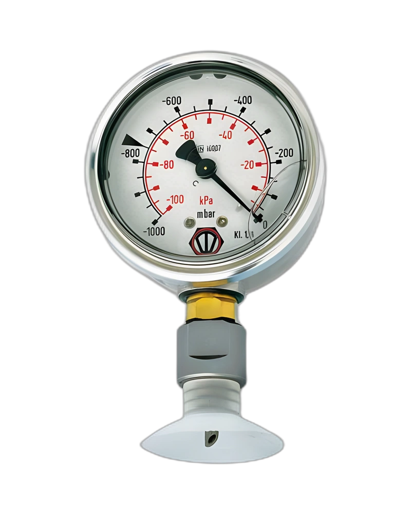 Vacuum gauge with steel punch