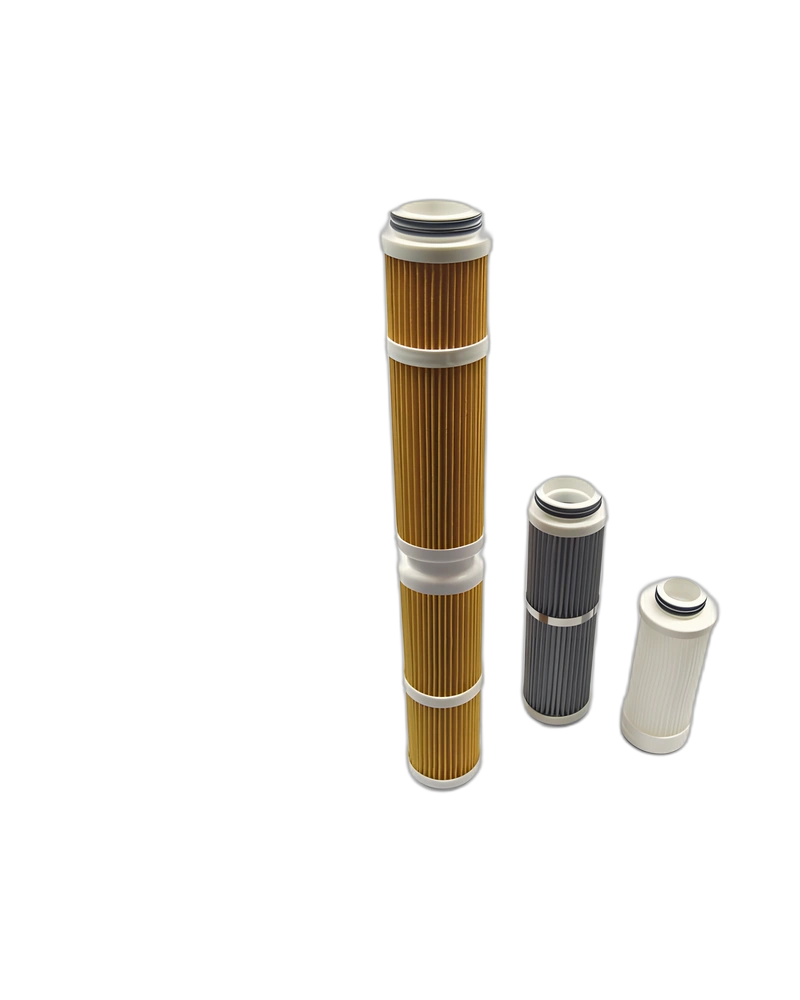 Quick coupling filtering cartridges