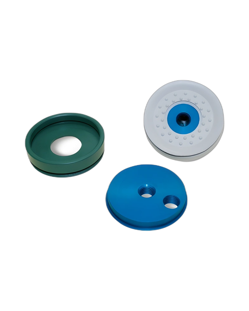 Round flat vacuum cup with support4