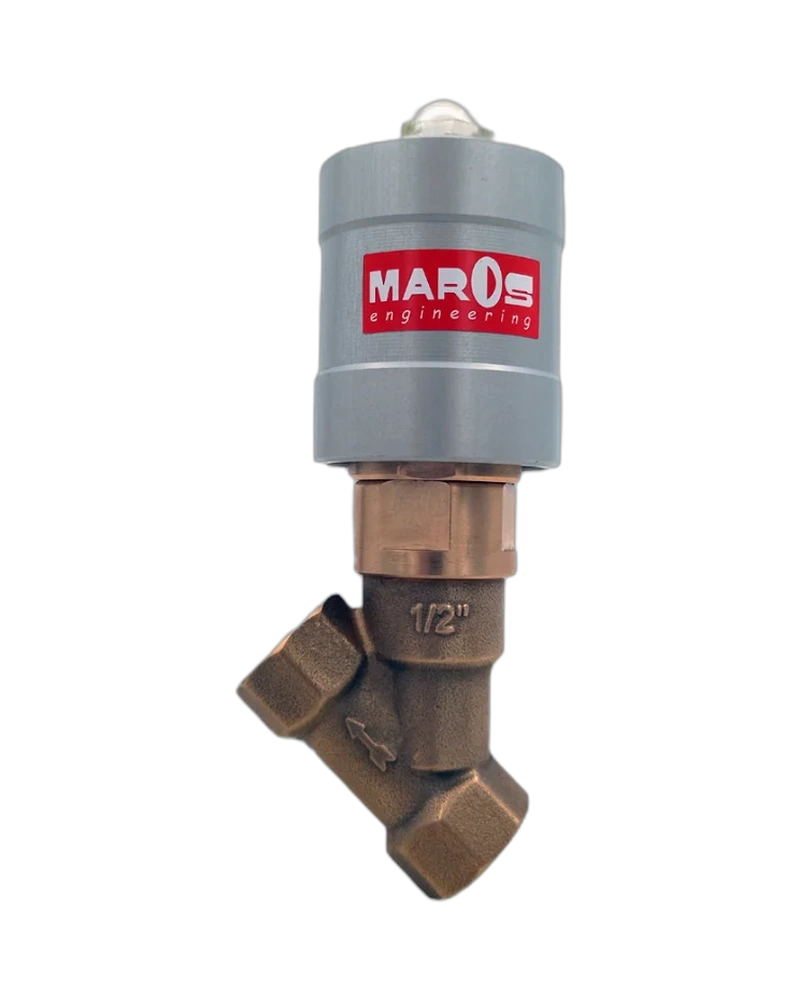 Pneumatically operated SRT valve, inclined seat with brass body - T1100011 - 1"