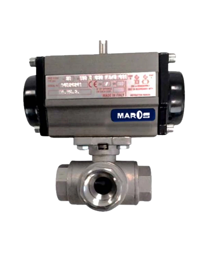 THREE-WAY BALL VALVE - MICRO-CAST STEEL - 0804230343T - Mosfe S 3/4" 3vt 316m de