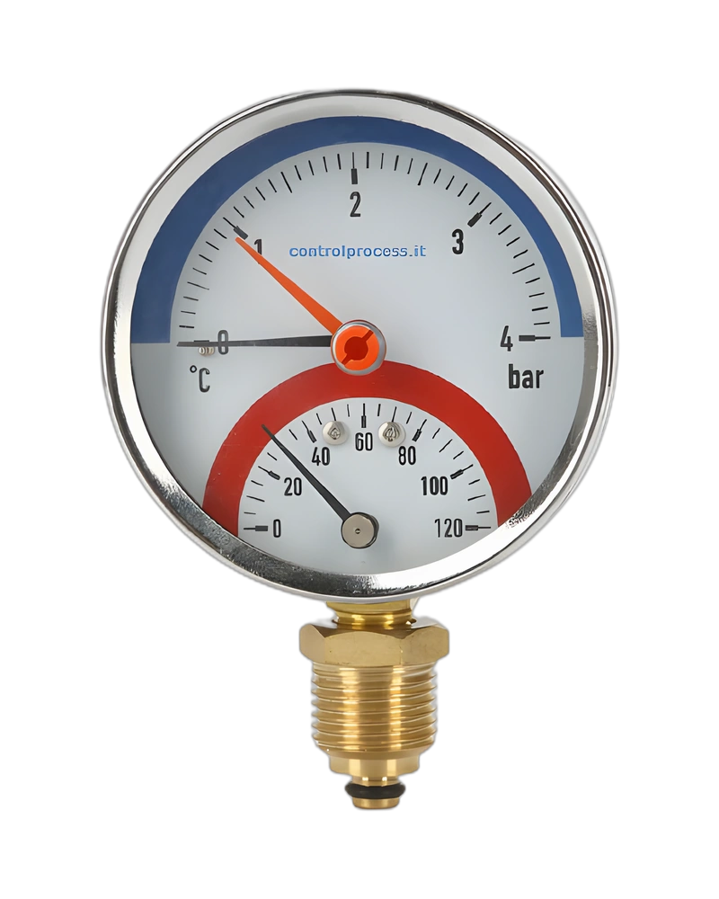 Series MPPT Plastic Thermo Manometer - Thermo Manometer Lower mount size 80 mm