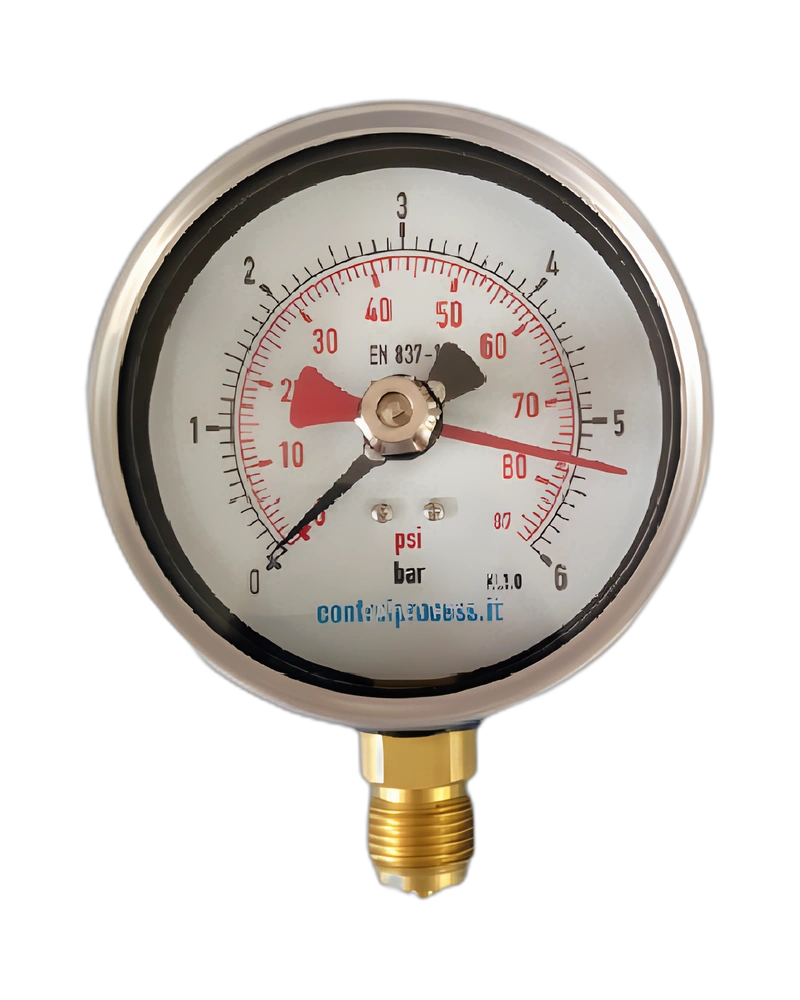 Series MIR case stainless steel lower mount -Pressure Gauge adjustable red set pointer