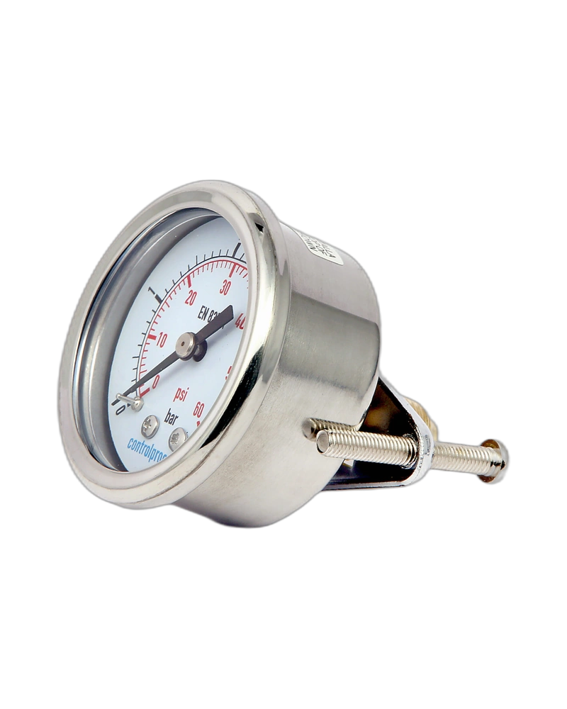 Series MIPS stainless steel with u-clamp back - Pressure Gauge nominal size 63 mm with glycerine