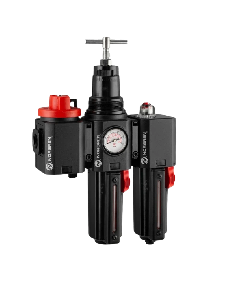 Excelon Plus box set (FRL) for extreme applications, G1/2, manual drain, with shut-off valve