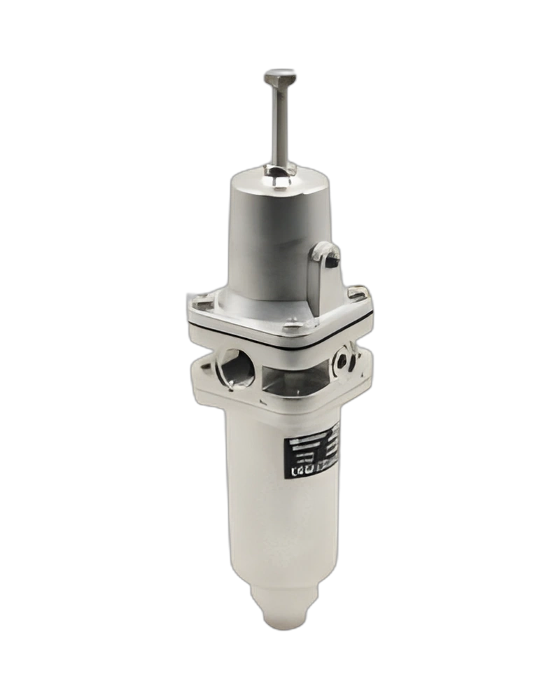 B52G Series stainless steel filter/regulator, 3/8 NPT, 0.5-10 bar, manual drain, 5µm filter element, without gauge - B52G-3AD-DG1-FMN