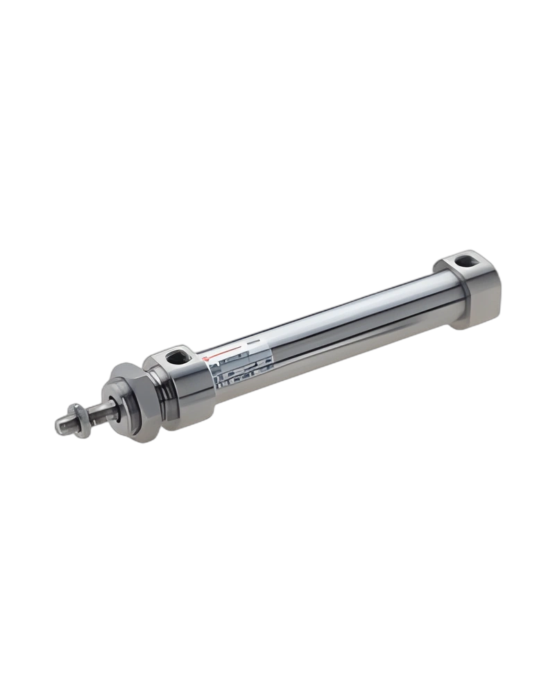 ISO roundline double acting stainless steel cylinder, 16mm diameter, 125mm stroke - KM/8016/M/125