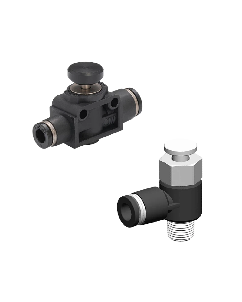 Push-type on/off Valve In-line and Elbow type