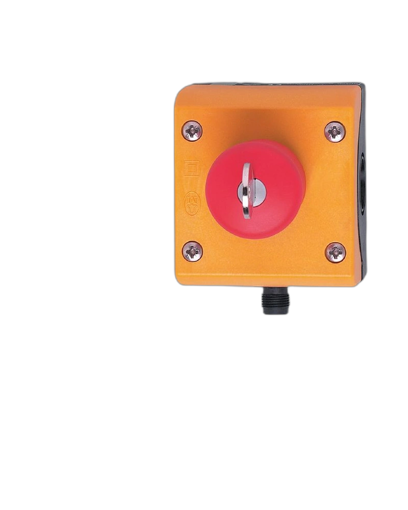 AC011S - key-release E-STOP with integrated AS-i connection - E-stop key switch IP67